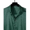 imageVerdusa Mens Satin Button Down Lapel Collar Leopard Print Short Sleeve ShirtGreen