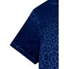 imageVerdusa Mens Satin Button Down Lapel Collar Leopard Print Short Sleeve ShirtRoyal Blue
