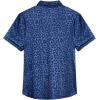 imageVerdusa Mens Satin Button Down Lapel Collar Leopard Print Short Sleeve ShirtRoyal Blue