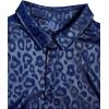 imageVerdusa Mens Satin Button Down Lapel Collar Leopard Print Short Sleeve ShirtRoyal Blue