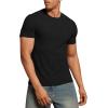 imageVerdusa Mens Short Sleeve Basic T Shirt Casual Round Neck Ribbed Tee TopBlack