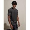 imageVerdusa Mens Short Sleeve Basic T Shirt Casual Round Neck Ribbed Tee TopDark Grey