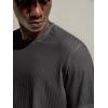 imageVerdusa Mens Short Sleeve Basic T Shirt Casual Round Neck Ribbed Tee TopDark Grey