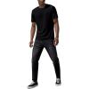 imageVerdusa Mens Short Sleeve Basic T Shirt Casual Round Neck Ribbed Tee TopDeep Black