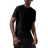 imageVerdusa Mens Short Sleeve Basic T Shirt Casual Round Neck Ribbed Tee TopDeep Black