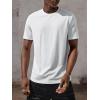 imageVerdusa Mens Short Sleeve Basic T Shirt Casual Round Neck Ribbed Tee TopWhite