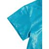 imageVerdusa Toddler Girls Metallic Drop Shoulder Short Sleeve Round Neck Crop Tee TopBlue