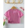 imageVerdusa Toddler Girls Metallic Drop Shoulder Short Sleeve Round Neck Crop Tee TopDusty Pink