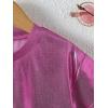 imageVerdusa Toddler Girls Metallic Drop Shoulder Short Sleeve Round Neck Crop Tee TopHot Pink
