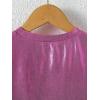 imageVerdusa Toddler Girls Metallic Drop Shoulder Short Sleeve Round Neck Crop Tee TopHot Pink
