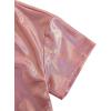 imageVerdusa Toddler Girls Metallic Drop Shoulder Short Sleeve Round Neck Crop Tee TopLight Pink