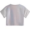 imageVerdusa Toddler Girls Metallic Drop Shoulder Short Sleeve Round Neck Crop Tee TopSilver