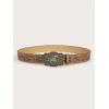 imageVerdusa Womens Vintage Western Leather Buckle BeltCamel