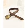 imageVerdusa Womens Vintage Western Leather Buckle BeltCamel Cattle