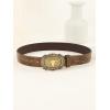 imageVerdusa Womens Vintage Western Leather Buckle BeltCamel Cattle