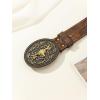 imageVerdusa Womens Vintage Western Leather Buckle BeltChocolate