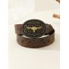 imageVerdusa Womens Vintage Western Leather Buckle BeltChocolate