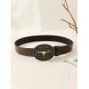 imageVerdusa Womens Vintage Western Leather Buckle BeltChocolate