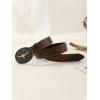 imageVerdusa Womens Vintage Western Leather Buckle BeltChocolate