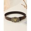 imageVerdusa Womens Vintage Western Leather Buckle BeltDeep Brown