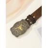 imageVerdusa Womens Vintage Western Leather Buckle BeltDeep Brown