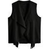 imageVerdusa Girls Faux Suede Tassel Vest 70s Hippie Cardigan Cowgirl Fringe JacketSolid Black