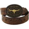 imageVerdusa Womens Vintage Western Leather Buckle BeltChocolate