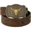 imageVerdusa Womens Vintage Western Leather Buckle BeltDeep Brown