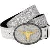 imageVerdusa Womens Vintage Western Leather Buckle BeltWhite