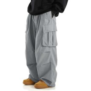 imageVerdusa Mens Drawstring Waist Pocket Side Loose Cargo Pants Baggy JoggersGrey