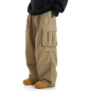 imageVerdusa Mens Drawstring Waist Pocket Side Loose Cargo Pants Baggy JoggersKhaki