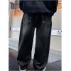imageVerdusa Boys Casual Straight Leg Baggy Jeans Elastic Waist Loose Denim Pants with PocketsBlack