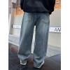 imageVerdusa Boys Casual Straight Leg Baggy Jeans Elastic Waist Loose Denim Pants with PocketsBlue