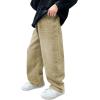 imageVerdusa Boys Casual Straight Leg Baggy Jeans Elastic Waist Loose Denim Pants with PocketsBrown