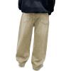 imageVerdusa Boys Casual Straight Leg Baggy Jeans Elastic Waist Loose Denim Pants with PocketsBrown