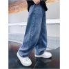 imageVerdusa Boys Casual Straight Leg Baggy Jeans Elastic Waist Loose Denim Pants with PocketsLight Blue