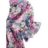 imageVerdusa Girls Floral Print Puff Sleeve Square Neck Shirred Swing A Line DressBlue and Pink