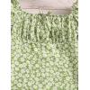 imageVerdusa Girls Floral Print Puff Sleeve Square Neck Shirred Swing A Line DressMint Green