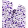 imageVerdusa Girls Floral Print Puff Sleeve Square Neck Shirred Swing A Line DressPurple