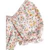 imageVerdusa Girls Floral Print Puff Sleeve Square Neck Shirred Swing A Line DressWhite