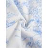 imageVerdusa Girls Floral Print Puff Sleeve Square Neck Shirred Swing A Line DressWhite Blue