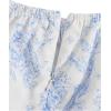 imageVerdusa Girls Floral Print Puff Sleeve Square Neck Shirred Swing A Line DressWhite Blue
