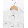 imageVerdusa Girls Raw Hem Long Sleeve Single Breasted Crop Denim Jacket OuterwearWhite