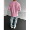 imageVerdusa Mens Fashion T Shirts Short Half Sleeve Athletic Workout Oversized Loose Pullover Tee TopPink