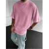 imageVerdusa Mens Fashion T Shirts Short Half Sleeve Athletic Workout Oversized Loose Pullover Tee TopPink