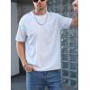 imageVerdusa Mens Fashion T Shirts Short Half Sleeve Athletic Workout Oversized Loose Pullover Tee TopWhite