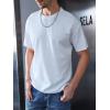 imageVerdusa Mens Fashion T Shirts Short Half Sleeve Athletic Workout Oversized Loose Pullover Tee TopWhite