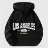 imageVerdusa Mens Quarter Zip Pullover Hoodies Long Sleeve Drop Shoulder Sweatshirt Casual PulloverLetter Black