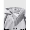 imageVerdusa Mens Quarter Zip Pullover Hoodies Long Sleeve Drop Shoulder Sweatshirt Casual PulloverLetter Grey