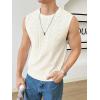 imageVerdusa Mens Sleeveless Round Neck Knit Tank Top Casual Sweater VestBeige